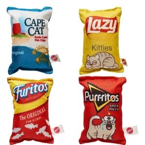 Pet Fun Food Kitty Chips Plush Cat Toys